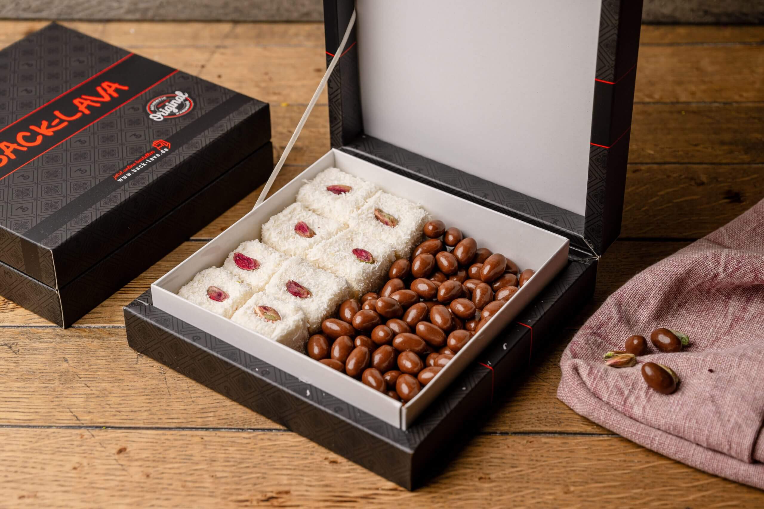 Mit Pistazien überzogener Turkish Delight