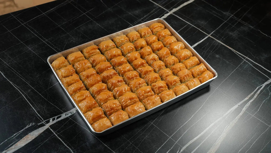 Frische Pistazien-Baklava von Back-Lava, Nahaufnahme
